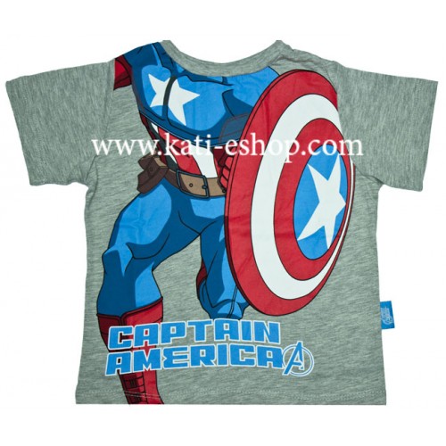 Тениска за момче " Captain America" MARVEL сива 6-346